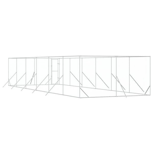 Outdoor-Hundezwinger Silbern 4x12x2 m Verzinkter Stahl