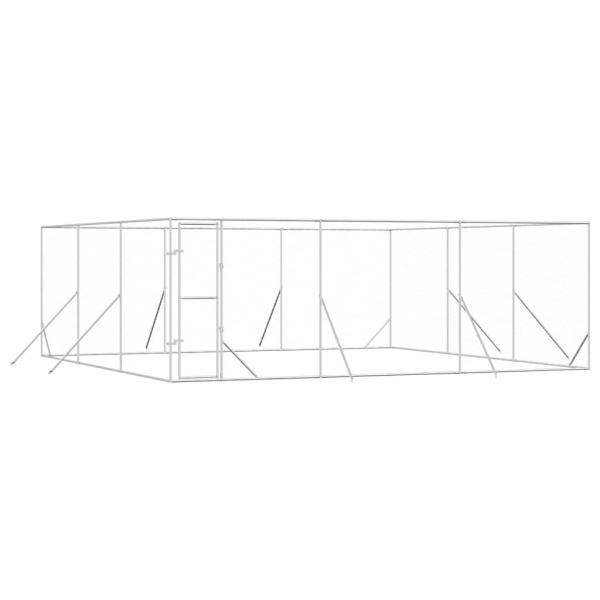 Outdoor-Hundezwinger Silbern 6x6x2 m Verzinkter Stahl