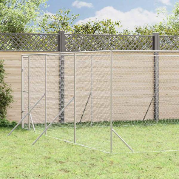 ARDEBO.de - Outdoor-Hundezwinger Silbern 6x14x2 m Verzinkter Stahl