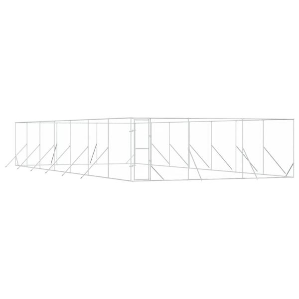 Outdoor-Hundezwinger Silbern 6x14x2 m Verzinkter Stahl