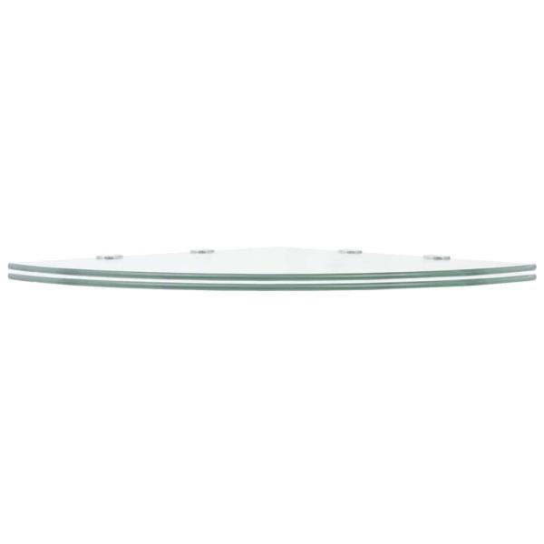 Eckregale 2 Stk. mit Verchromten Halterungen Glas Transparent