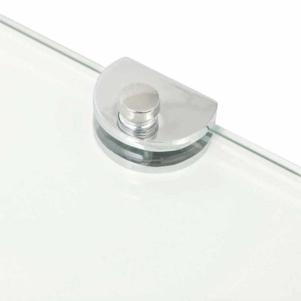 Eckregale 2 Stk. mit Verchromten Halterungen Glas Transparent