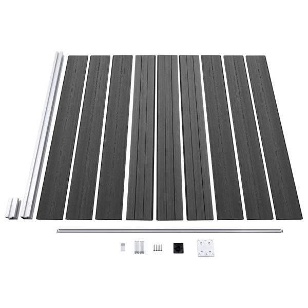 Zaunelement Set WPC 1218x186 cm Schwarz