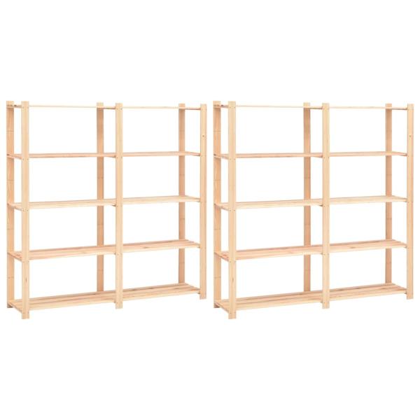 ARDEBO.de - Lagerregale 5 Böden 2 Stk. 170x38x170cm Massivholz Kiefer 500kg
