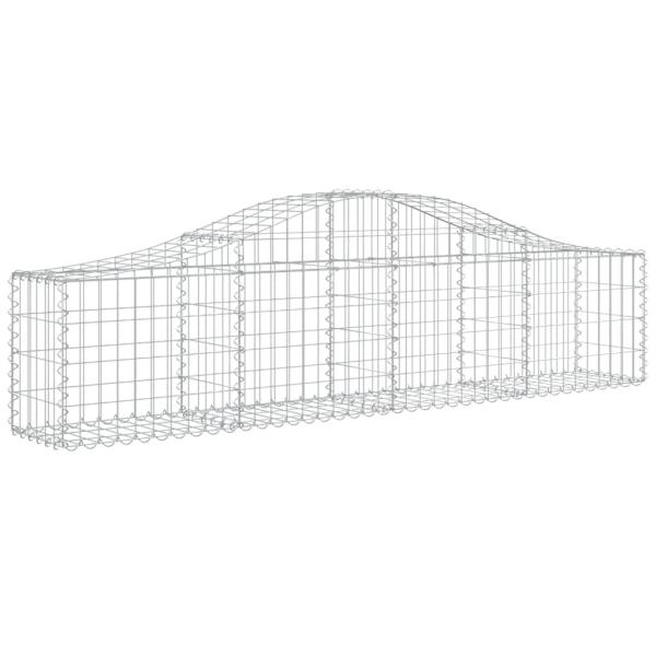 Gabionen mit Hochbogen 3 Stk. 200x30x40/60 cm Verzinktes Eisen