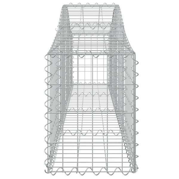 Gabionen mit Hochbogen 3 Stk. 200x30x40/60 cm Verzinktes Eisen