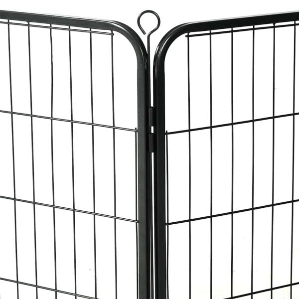 Hunde-Laufstall 16 Paneele Stahl 60x80 cm Schwarz