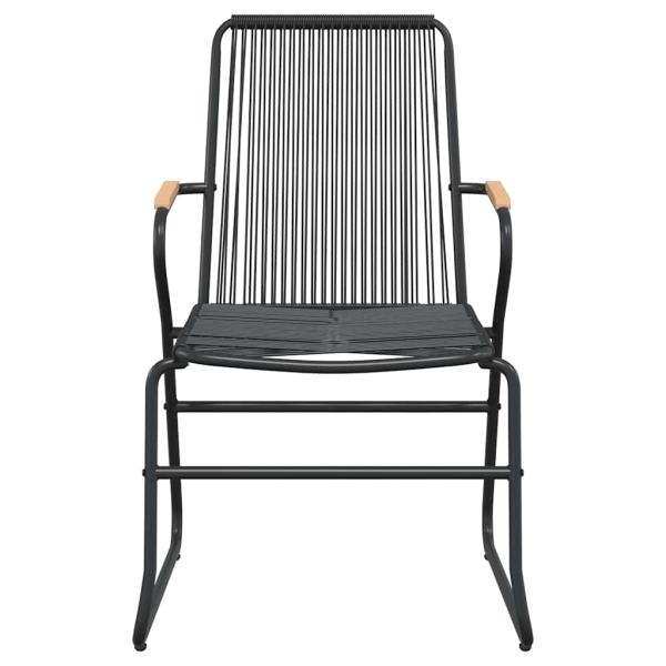 7-tlg. Garten-Essgruppe Schwarz PVC-Rattan