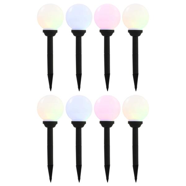ARDEBO.de - Außen-Solarlampen 8 Stk. LED Kugel 15 cm RGB