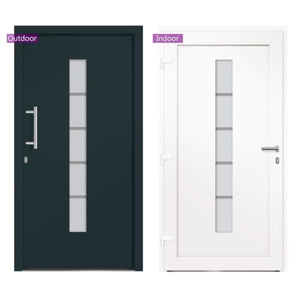 Haustür Aluminium und PVC Anthrazit 100x200 cm