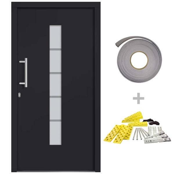 Haustür Aluminium und PVC Anthrazit 110x210 cm