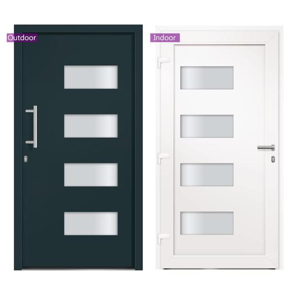 Haustür Aluminium und PVC Anthrazit 110x210 cm