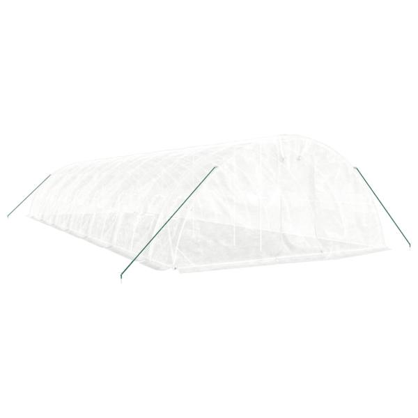 Gewächshaus mit Stahlrahmen Weiß 70 m² 14x5x2,3 m