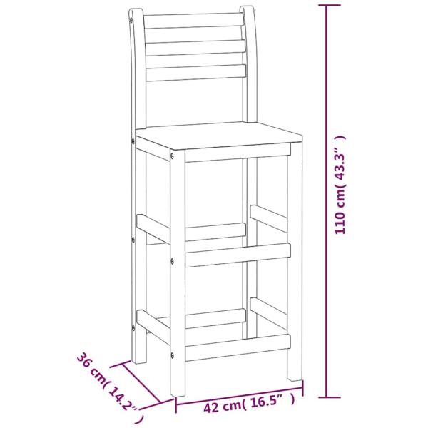 Barhocker 8 Stk. Massivholz Akazie