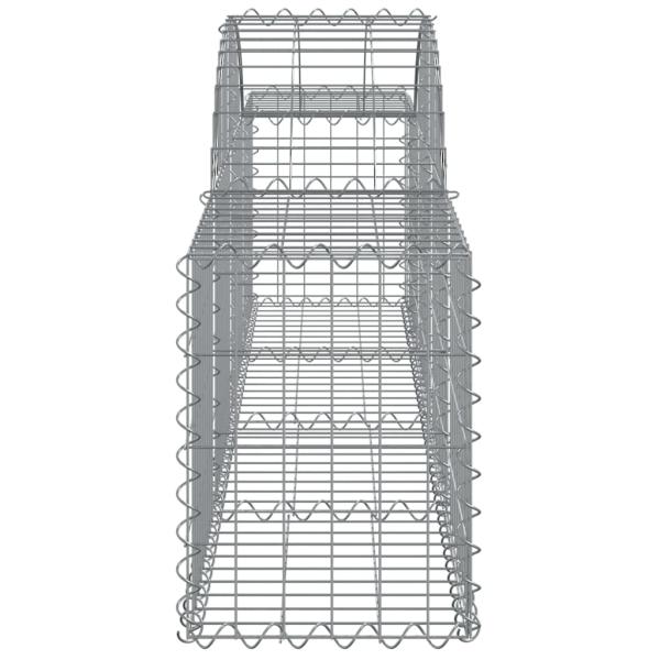 Gabionen mit Hochbogen 8 Stk. 200x30x40/60 cm Verzinktes Eisen