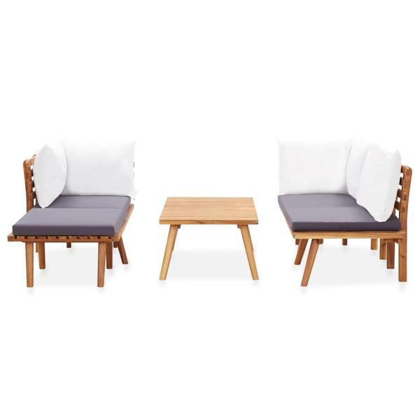 5-tlg. Garten-Lounge-Set Massivholz Akazie