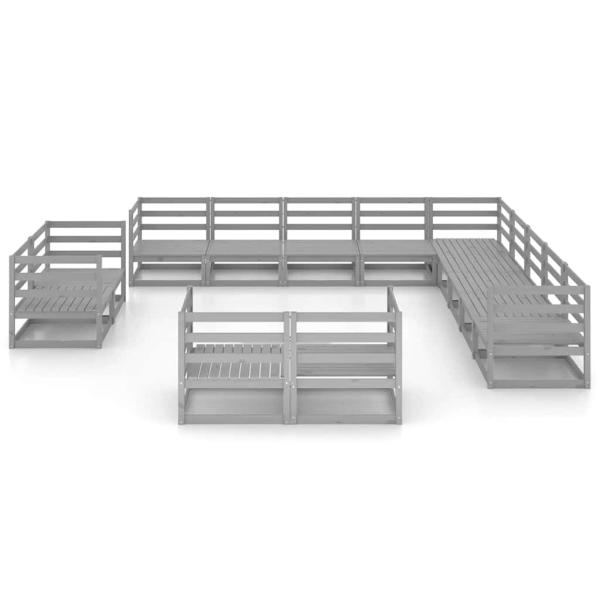 13-tlg. Garten-Lounge-Set Massivholz Kiefer