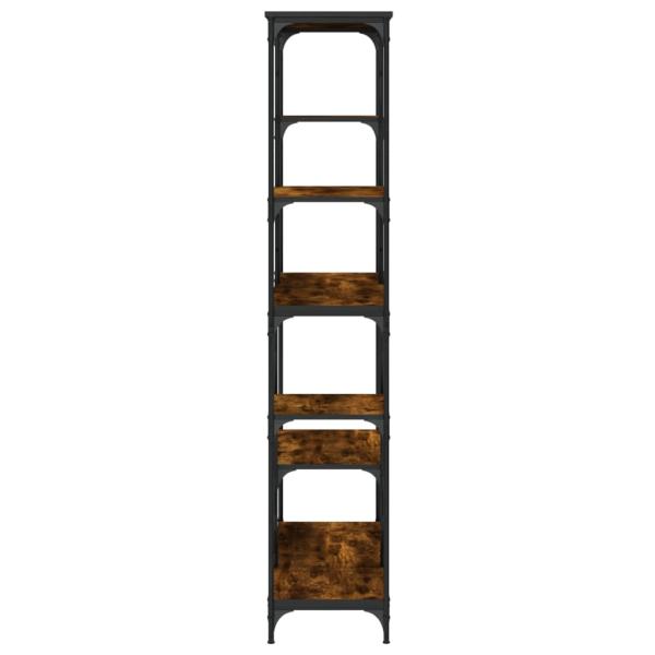 Bücherregal Räuchereiche 99x35,5x176 cm Holzwerkstoff und Stahl