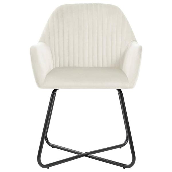 Esszimmerstühle 2 Stk. Creme Samt