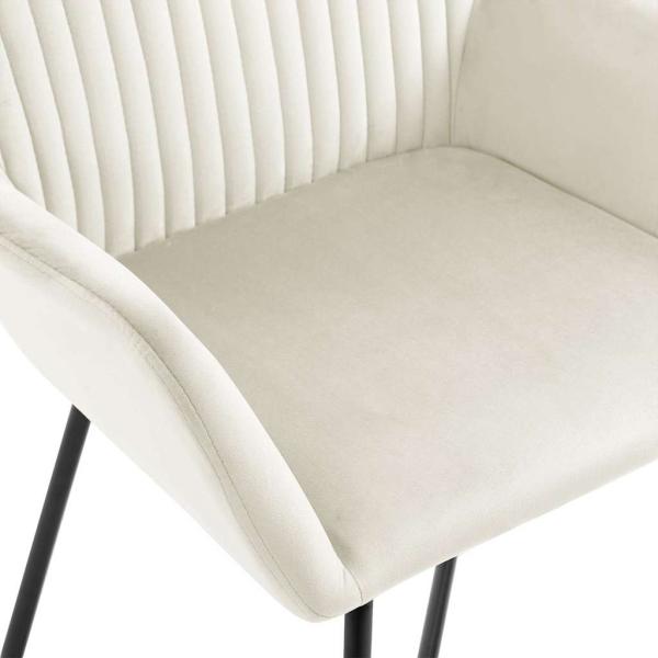 Esszimmerstühle 2 Stk. Creme Samt