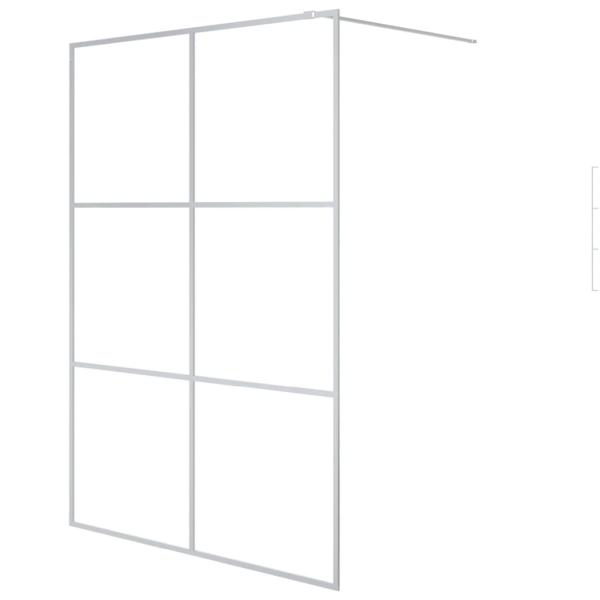 Duschwand für Begehbare Dusche Silbern 140x195 cm ESG-Klarglas
