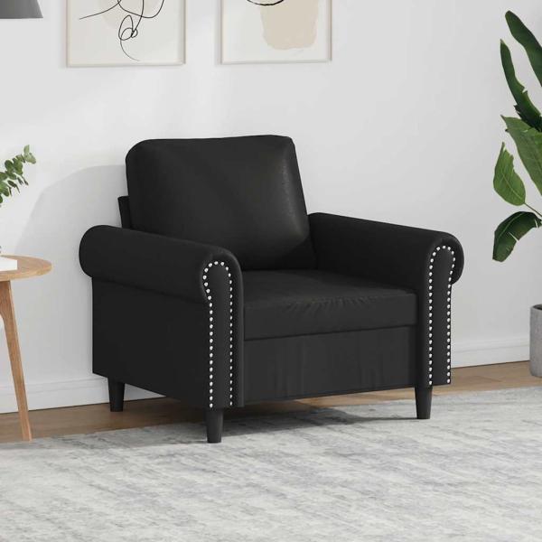 ARDEBO.de - Sessel Schwarz 60 cm Kunstleder