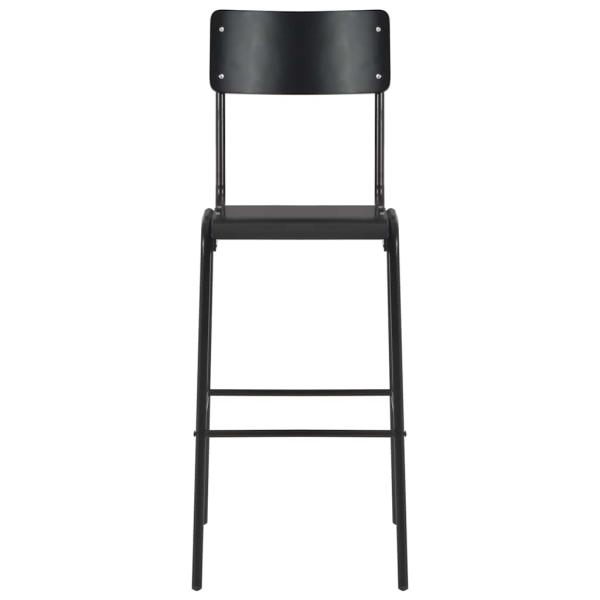 Barhocker 2 Stk. Schwarz Massives Sperrholz Stahl