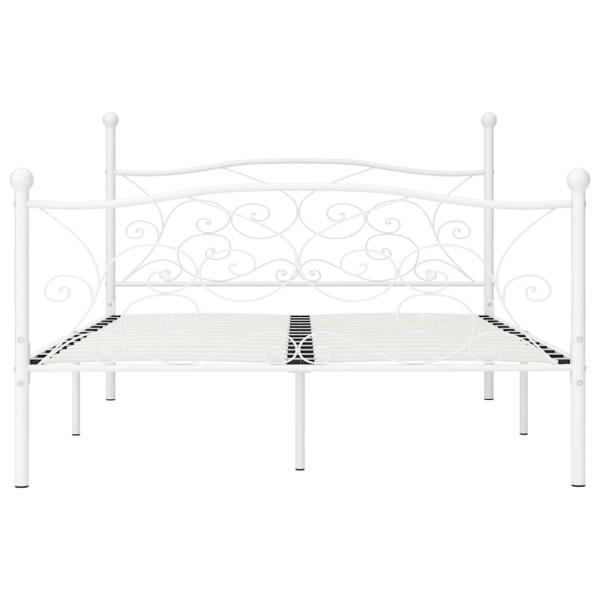 Bettgestell mit Lattenrost Weiß Metall 140 × 200 cm