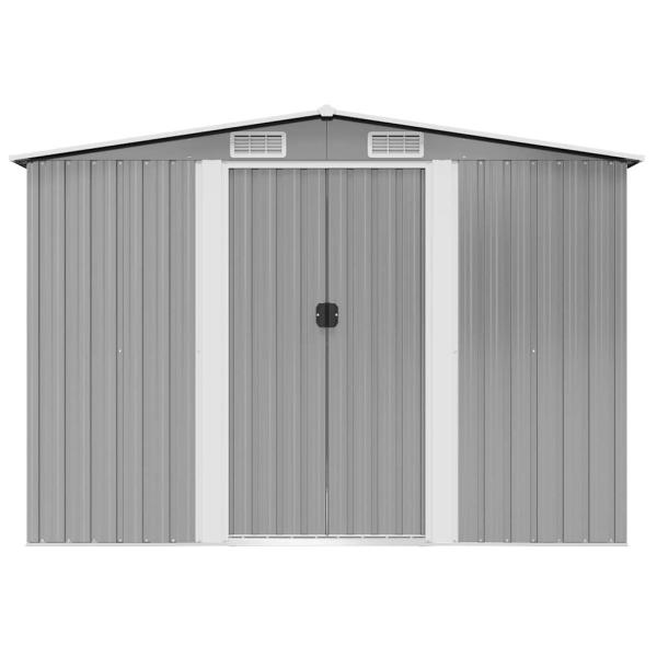 Gartenschuppen Grau Metall 257 x 205 x 178 cm