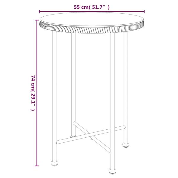 Esstisch Schwarz Ø55 cm Hartglas und Stahl