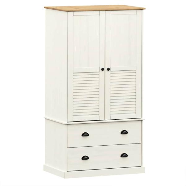Kleiderschrank VIGO Weiß 90x55x170 cm Massivholz Kiefer
