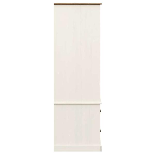 Kleiderschrank VIGO Weiß 90x55x170 cm Massivholz Kiefer