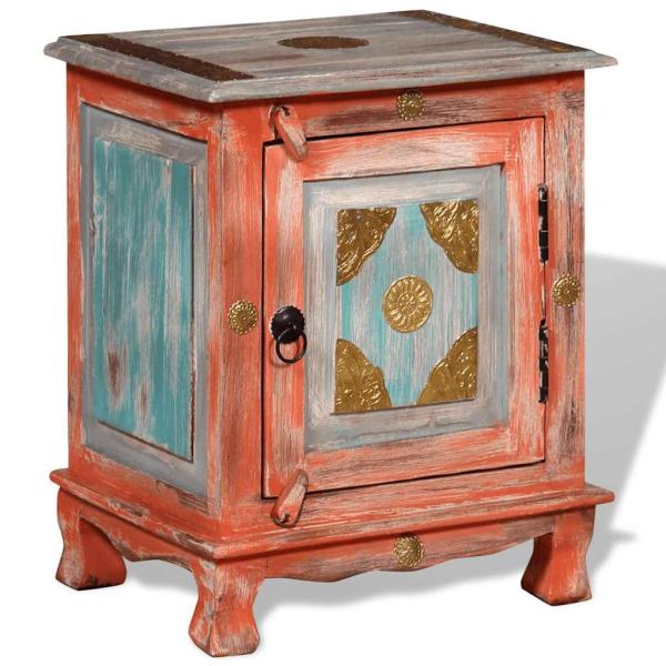 ARDEBO.de - Nachttisch Massivholz Mango Orange