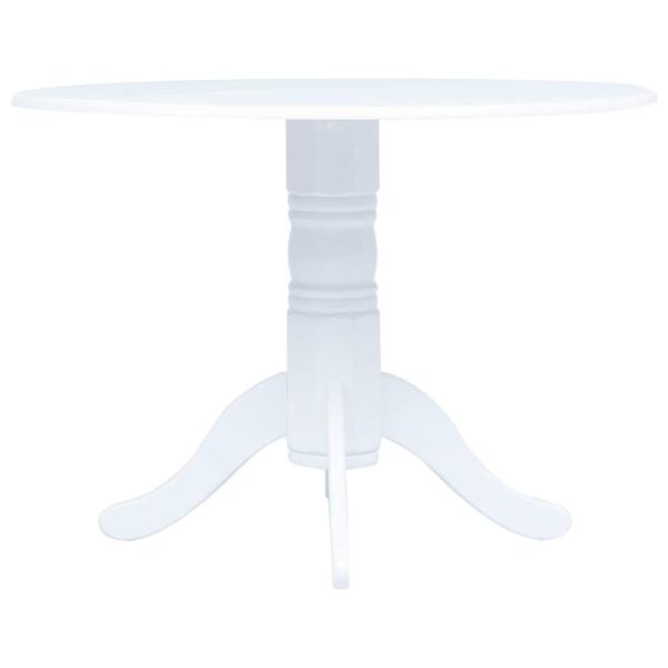 ARDEBO.de - Esstisch Weiß 106 cm Massivholz Gummibaum