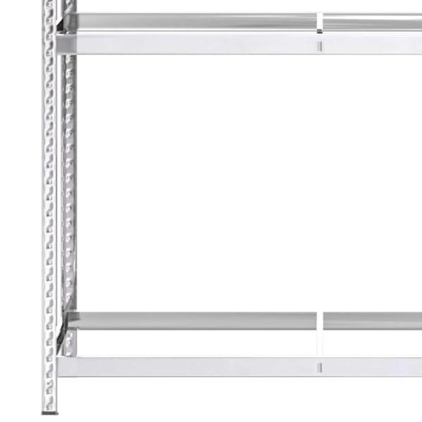 Reifenregal mit 3 Böden Silbern 110x40x200 cm Stahl