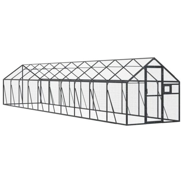 Voliere Anthrazit 1,79x10x1,85 m Aluminium