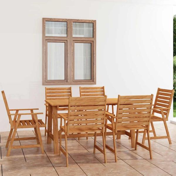ARDEBO.de - 7-tlg. Garten-Essgruppe Massivholz Akazie