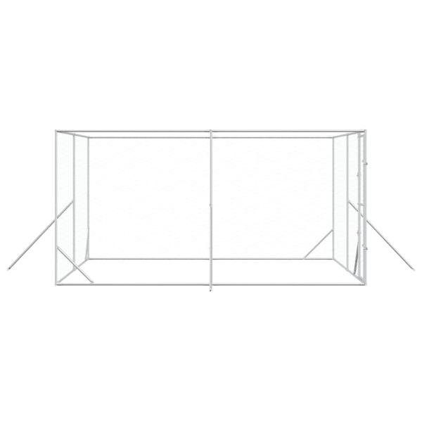 Outdoor-Hundezwinger Silbern 4x4x2 m Verzinkter Stahl