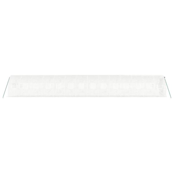 Gewächshaus mit Stahlrahmen Weiß 28 m² 14x2x2 m