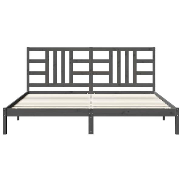 Massivholzbett Grau 200x200 cm