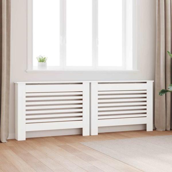 ARDEBO.de - Heizkörperverkleidungen 2 Stk. Weiß 112 x 19 x 81,5 cm MDF
