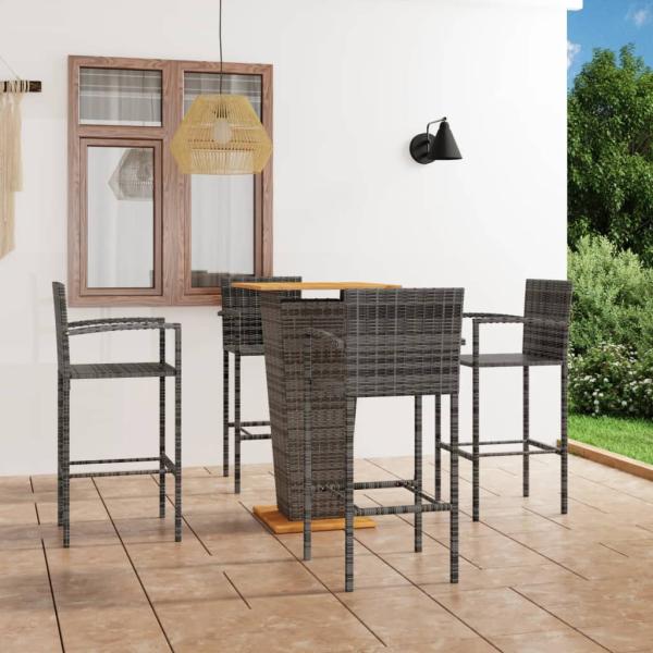 ARDEBO.de - 5-tlg. Gartenbar-Set Grau