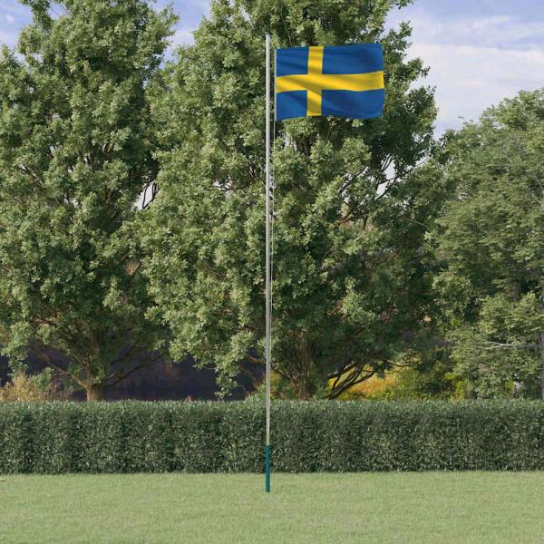 ARDEBO.de - Flagge Schwedens mit Mast 6,08 m Aluminium