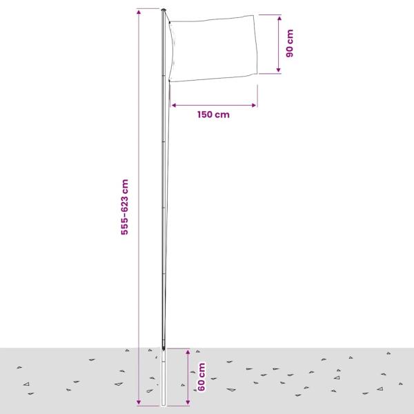 Flagge Schwedens mit Mast 6,08 m Aluminium