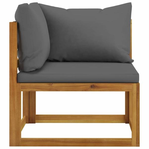 6-tlg. Garten-Lounge-Set mit Auflagen Massivholz Akazie