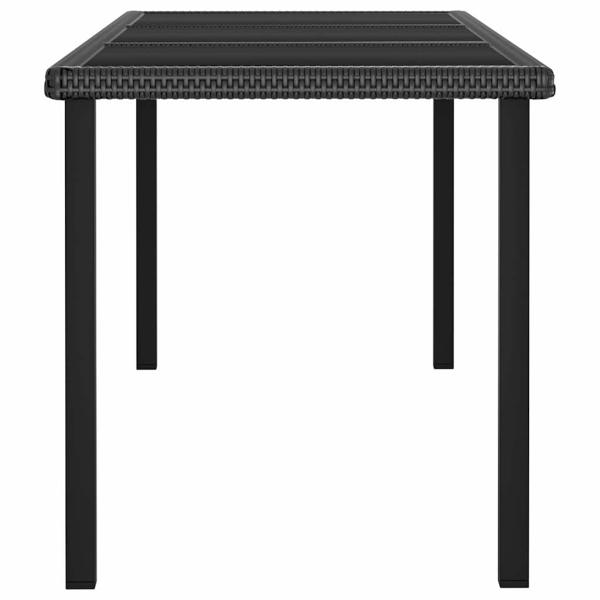 7-tlg. Garten-Essgruppe Poly Rattan Schwarz