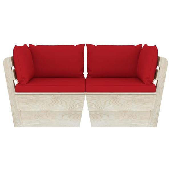 Garten-Palettensofa 2-Sitzer mit Kissen Fichtenholz