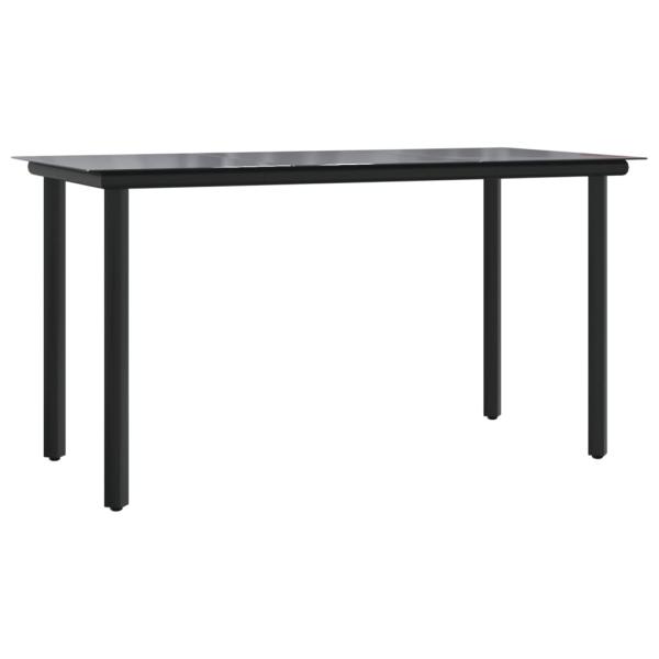 11-tlg. Garten-Essgruppe mit Kissen Schwarz & Grau Poly Rattan