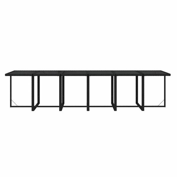 13-tlg. Garten-Essgruppe mit Kissen Poly Rattan Schwarz