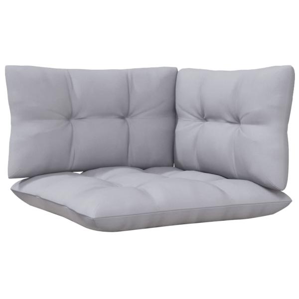 6-tlg. Garten-Lounge-Set mit Grauen Kissen Kiefer Massivholz